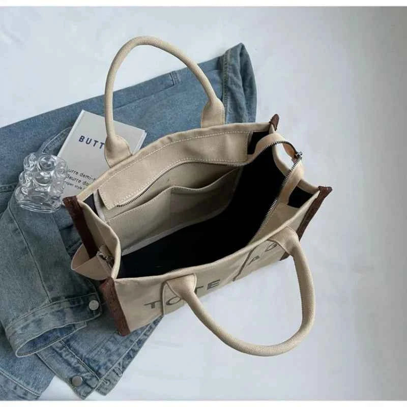 Tote Bag With Adjustable Long Strap Shoulder Bag for Girls Canvas Tote Bag With Zipper Close for Women