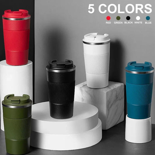 Durable Stainless Steel Thermal Mug: Leakproof Coffee Water Bottle for Travel, 380/510ML Capacity