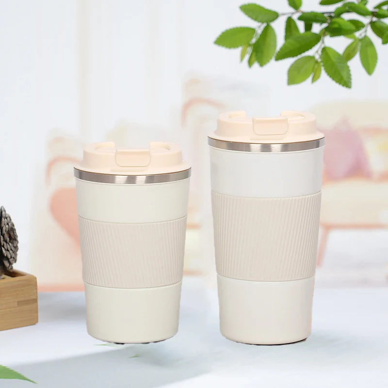 Durable Stainless Steel Thermal Mug: Leakproof Coffee Water Bottle for Travel, 380/510ML Capacity